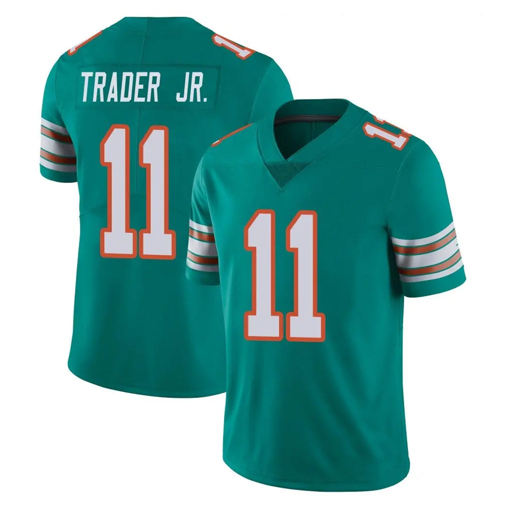 M.Dolphins #11 Dante Trader Jr. Player Aqua Limited Alternate Vapor Untouchable Home Game Gdoa Stitched Jerseys