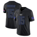 B.Bills #15 Greg Rousseau Player Black Impact Limited Home Game Gdoa Stitched Jerseys