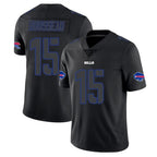 B.Bills #15 Greg Rousseau Player Black Impact Limited Home Game Gdoa Stitched Jerseys