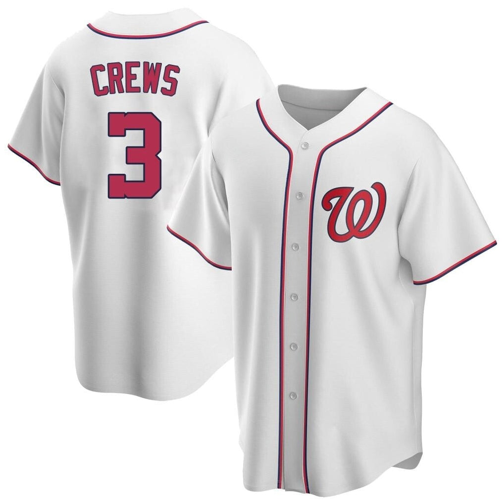 W.Nationals #3 Dylan Crews Player White Game Replica Fdoa Stitched  Jerseys