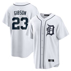D.Tigers #23 Kirk Gibson Player White Home Game Gdoa Stitched Jerseys