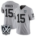 LV.Raiders #15 Fernando Mendoza Player Gray 2026 Vapor Limited Home Game Gdoa Stitched Jerseys