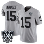 LV.Raiders #15 Fernando Mendoza Player Gray 2026 Vapor Limited Home Game Gdoa Stitched Jerseys