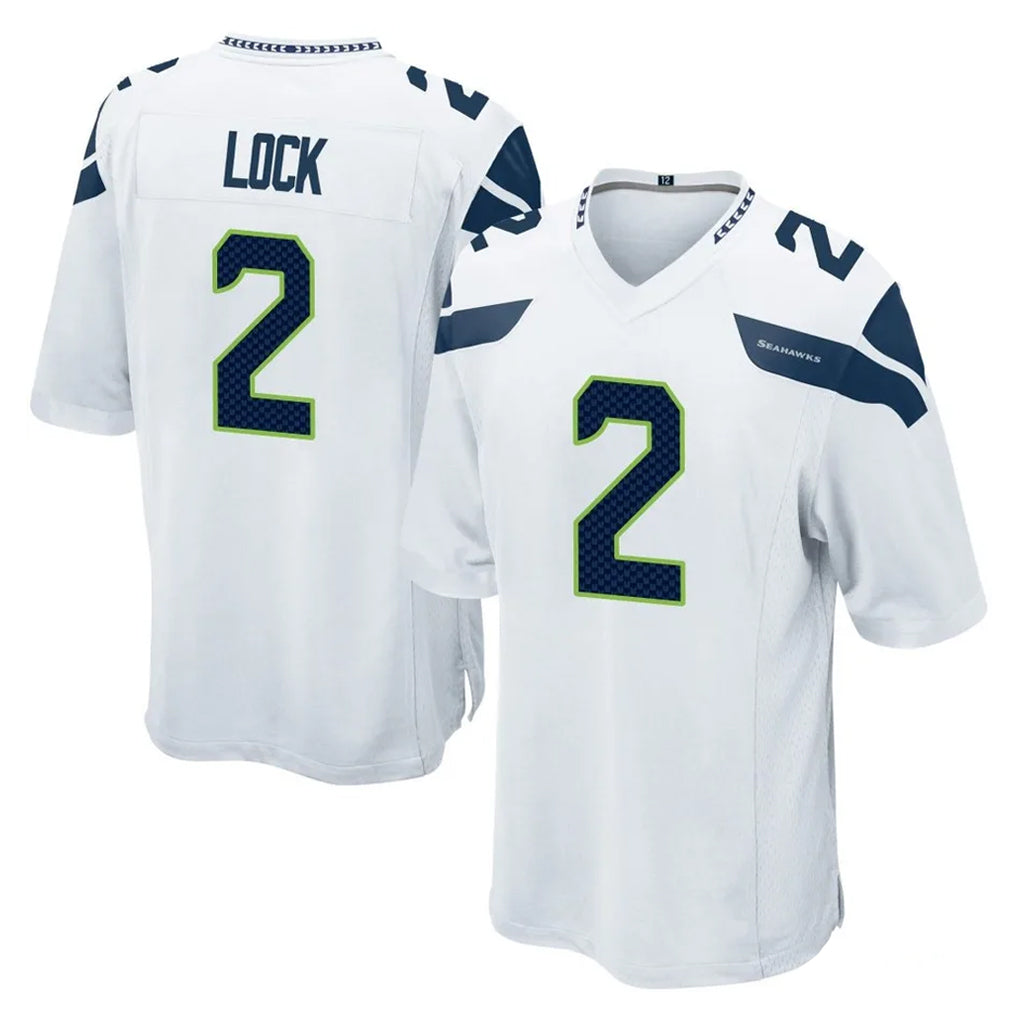 S.Seahawks #2 Drew Lock Player White Home Game Gdoa Stitched Jerseys