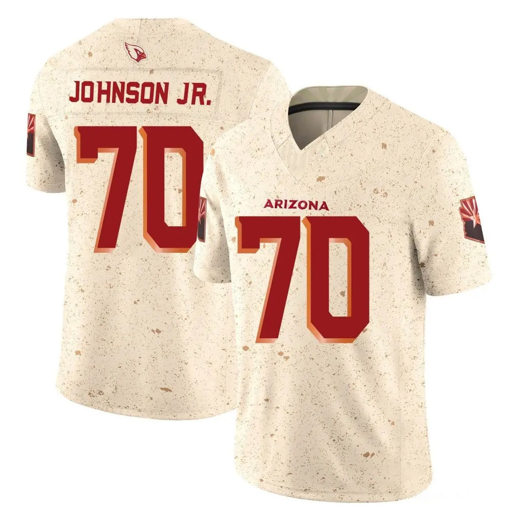 A.Cardinals #70 Paris Johnson Jr. Player Cream Rivalries Collection Vapor Limited Home Game Gdoa Stitched Jerseys