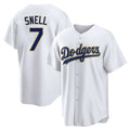 LA.Dodgers #7 Blake Snell Player Gold White 2026 Collection Stadium Game Fdoa Stitched Jerseys
