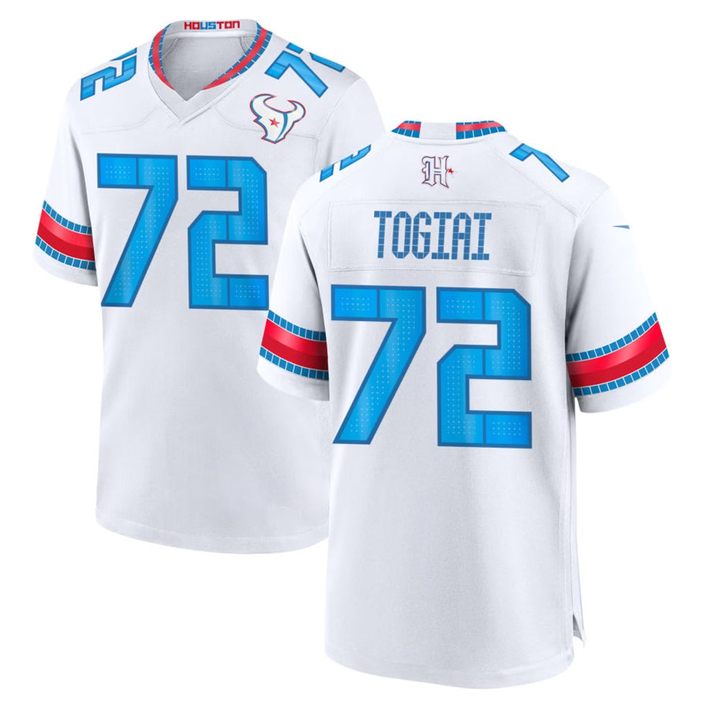 H.Texans #72 Tommy Togiai Player Whtie 2026 Rivalries Vapor Home Game Gdoa Stitched jerseys