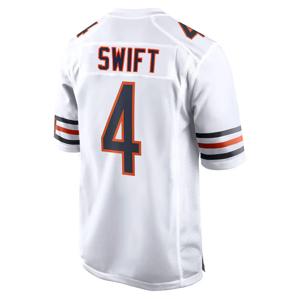 C.Bears #4 D'Andre Swift Player White Home Game Gdoa Stitched Jerseys