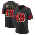 SF.49ers #49 The Faithful Player Black Rivalries Collection Home Game Gdoa Stitched Jerseys