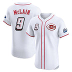 C.Reds #9 Matt McLain Player White Speedway Classic Limited Elite Home Gdoa Stitched Jerseys