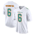 M.Dolphins #6 Malik Washington Player White Fashion Home Game Gdoa Stitched Jerseys