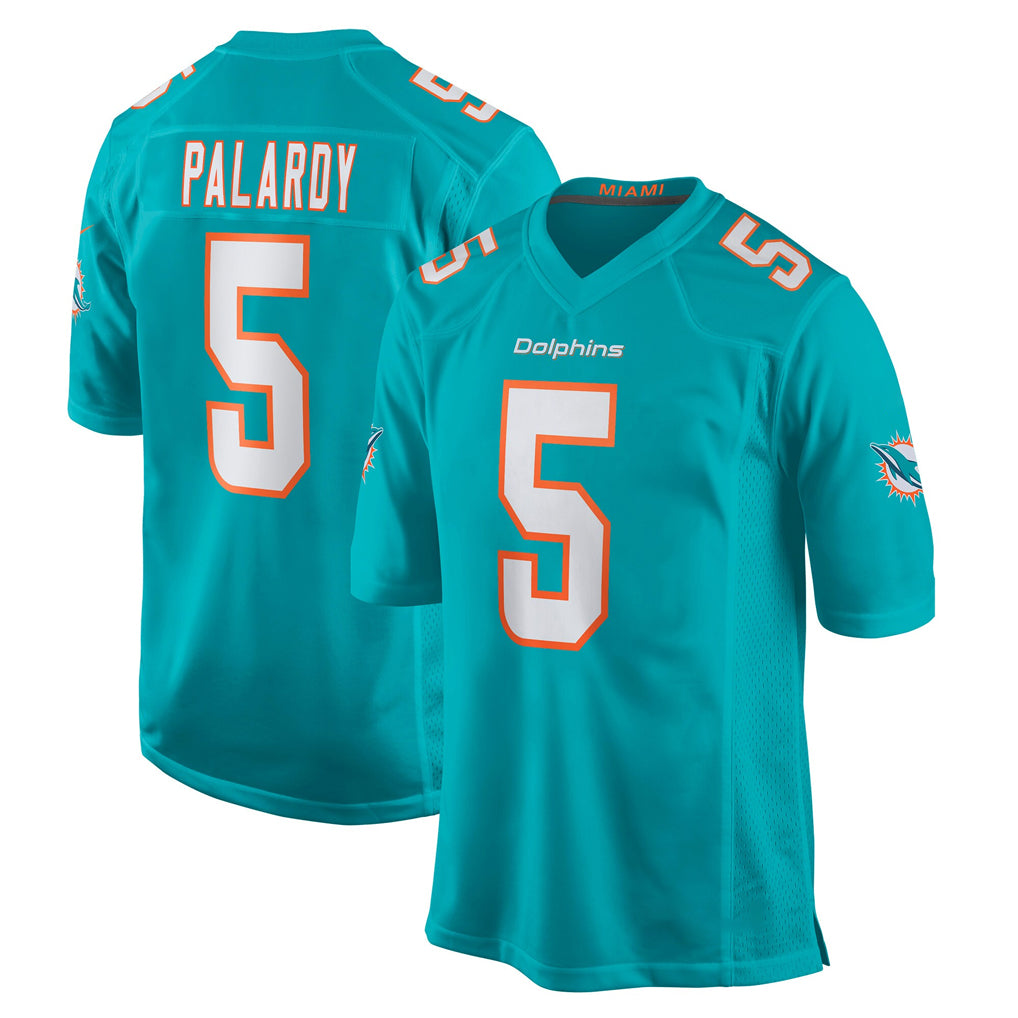 M.Dolphins #5 Jaylen Wright Player Aqua Home Game Gdoa Stitched Jerseys