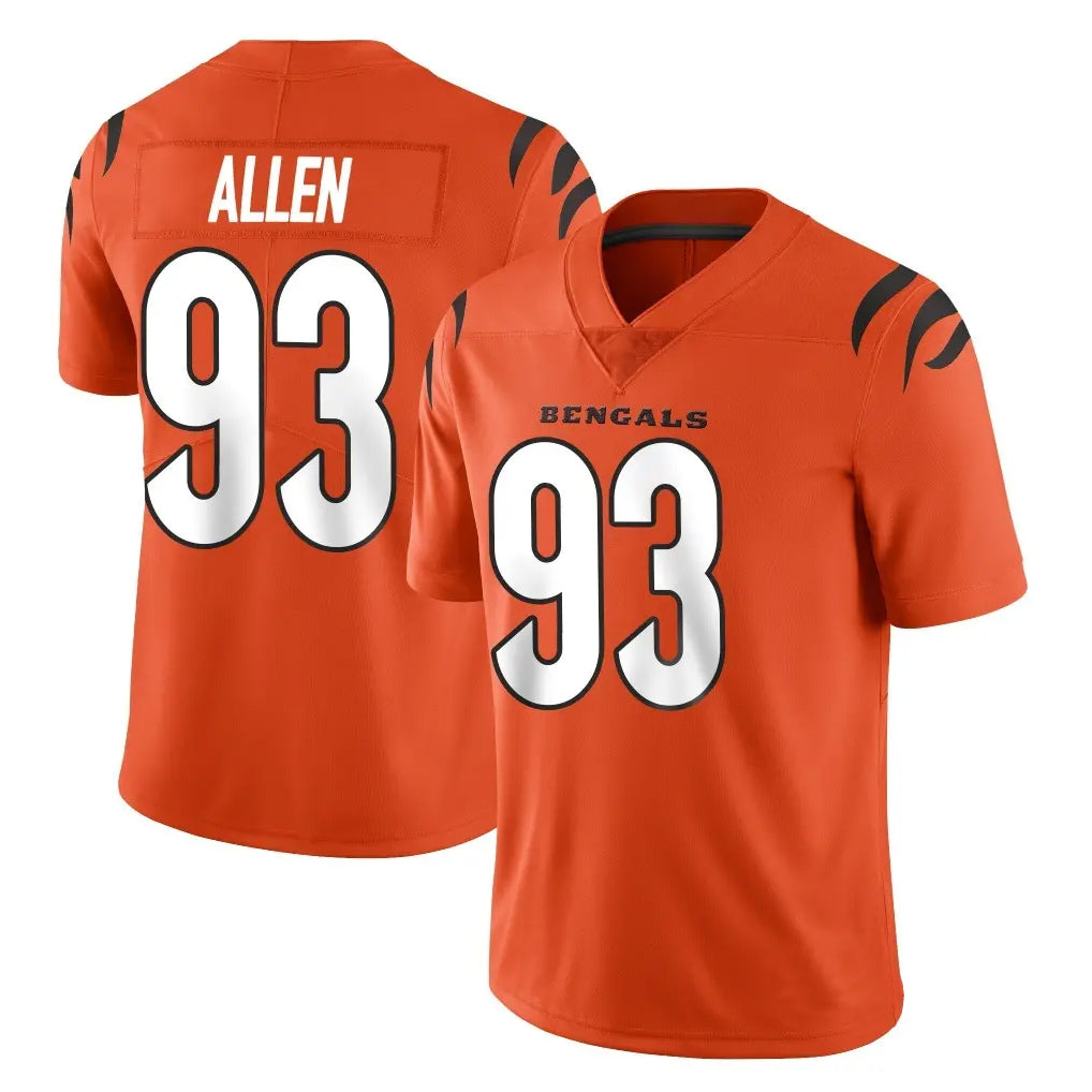C.Bengals #93 Jonathan Allen Player Orange Vapor Untouchable Limited Home Game Gdoa Stitched Jerseys