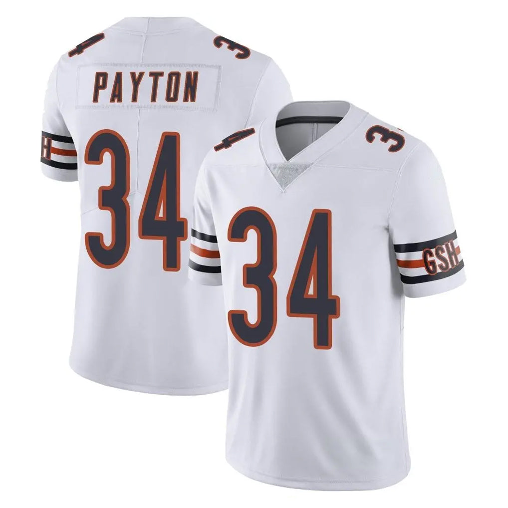 C.Bears #34 Walter Payton Player White Vapor Untouchable Limited Home Game Gdoa Stitched Jerseys