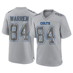 IN.Colts #84 Tyler Warren Player Gray Atmosphere Fashion Home Game Gdoa Stitched Jerseys