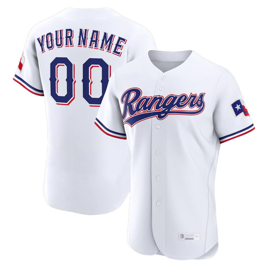 Custom T.Rangers White Limited Elite Home Game Any Name & Number Gdoa Stitched Jerseys