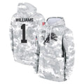 D.Lions #1 Jameson Williams Player Arctic Camo Salute to Service Hoodies Limited Game Gdoa Stitched Jerseys