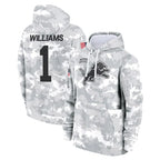 D.Lions #1 Jameson Williams Player Arctic Camo Salute to Service Hoodies Limited Game Gdoa Stitched Jerseys