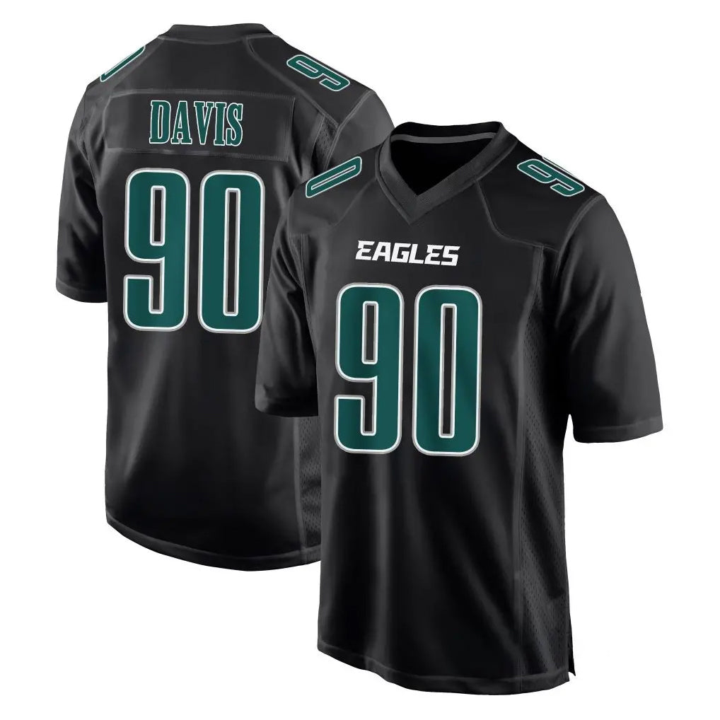 P.Eagles #90 Jordan Davis Player Carbon Black Fashion Home Game Gdoa Stitched Jerseys