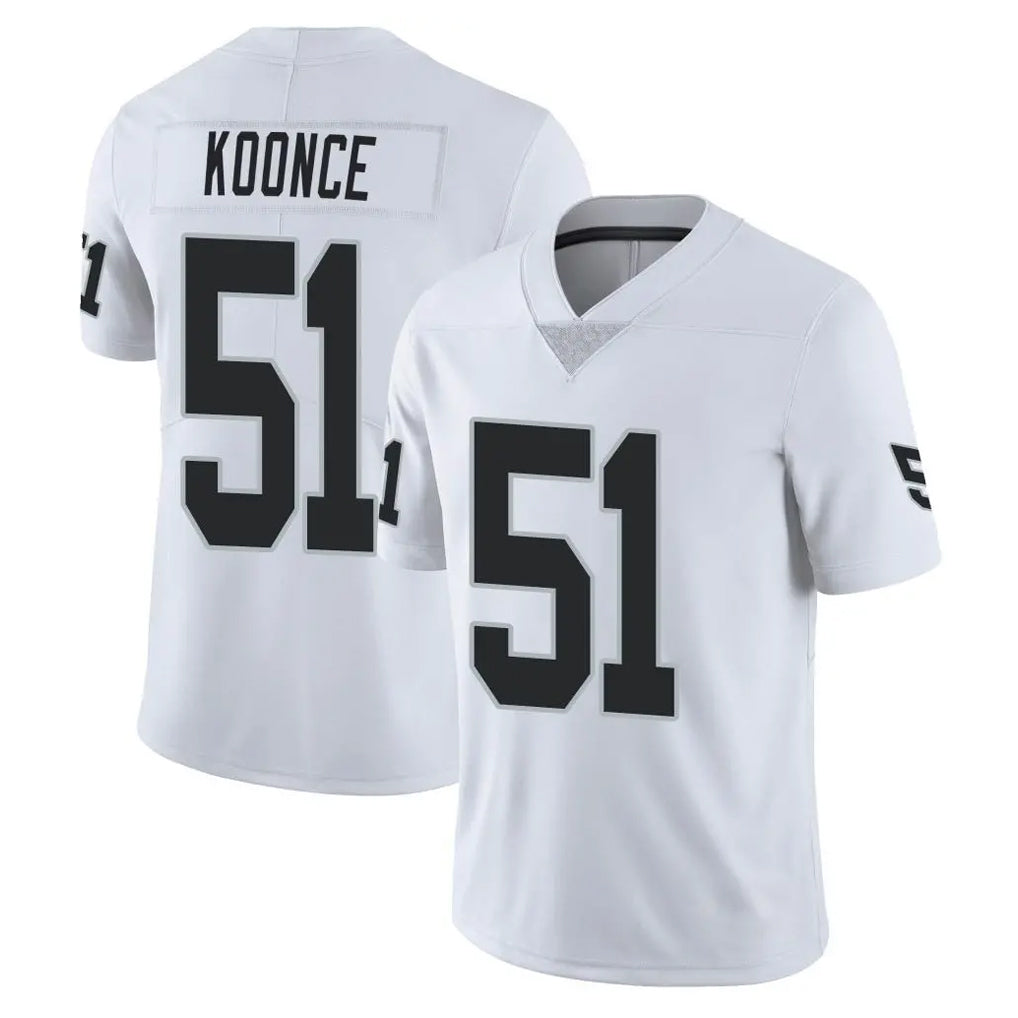 LV.Raiders #51 Malcolm Koonce Player White Limited Vapor Untouchable Home Game Gdoa Stitched Jerseys