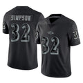 B.Ravens #32 Trenton Simpson Player Black REFLECTIVE Limited Gdoa Stitched Jerseys