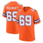 D.Broncos #69 Mike McGlinchey Player Orange Alternate Collection Throwback Game Gdoa Stitched Jerseys