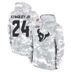 H.Texans #24 Derek Stingley Jr. Player Arctic Camo Salute to Service Hoodies Limited Game Gdoa Stitched Jerseys