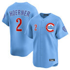 C.Cubs #2 Nico Hoerner Player Light Blue Limited Home Gdoa Stitched Jerseys