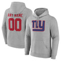 Custom NY.Giants Gray Pullover Hoodies Limited Game Any Name & Numbers Gdoa Stitched Jerseys
