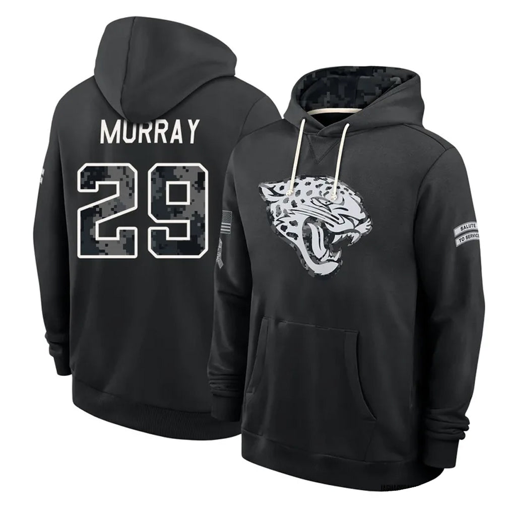 J.Jaguars #29 Eric Murray Player 2026 Black Logo Pullover Hoodies Limited Game Gdoa Stitched Jerseys