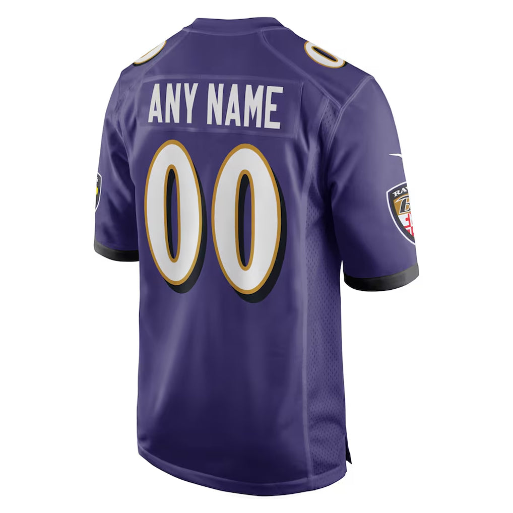 Custom B.Ravens Purple Alternate Home Game Any Name & Numbers Gdoa Stitched Jerseys