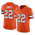 D.Broncos #22 Brandon Jones Player Orange Limited Alternate Vapor F.U.S.E. Throwback Game Gdoa Stitched Jerseys
