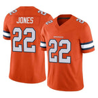 D.Broncos #22 Brandon Jones Player Orange Limited Alternate Vapor F.U.S.E. Throwback Game Gdoa Stitched Jerseys