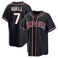 LA.Angels #7 Jo Adell Player Black Fashion Out Home Game Fdoa Stitched Jerseys