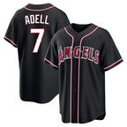 LA.Angels #7 Jo Adell Player Black Fashion Out Home Game Fdoa Stitched Jerseys