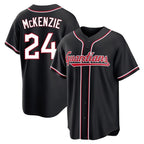 C.Guardians #24 Triston McKenzie Player Black Fashion Out Home Game Gdoa Stitched Jerseys