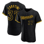 M.Twins #37 Victor Caratini Player Black Snake Skin City Home Limited Elite Fdoa Stitched Jerseys