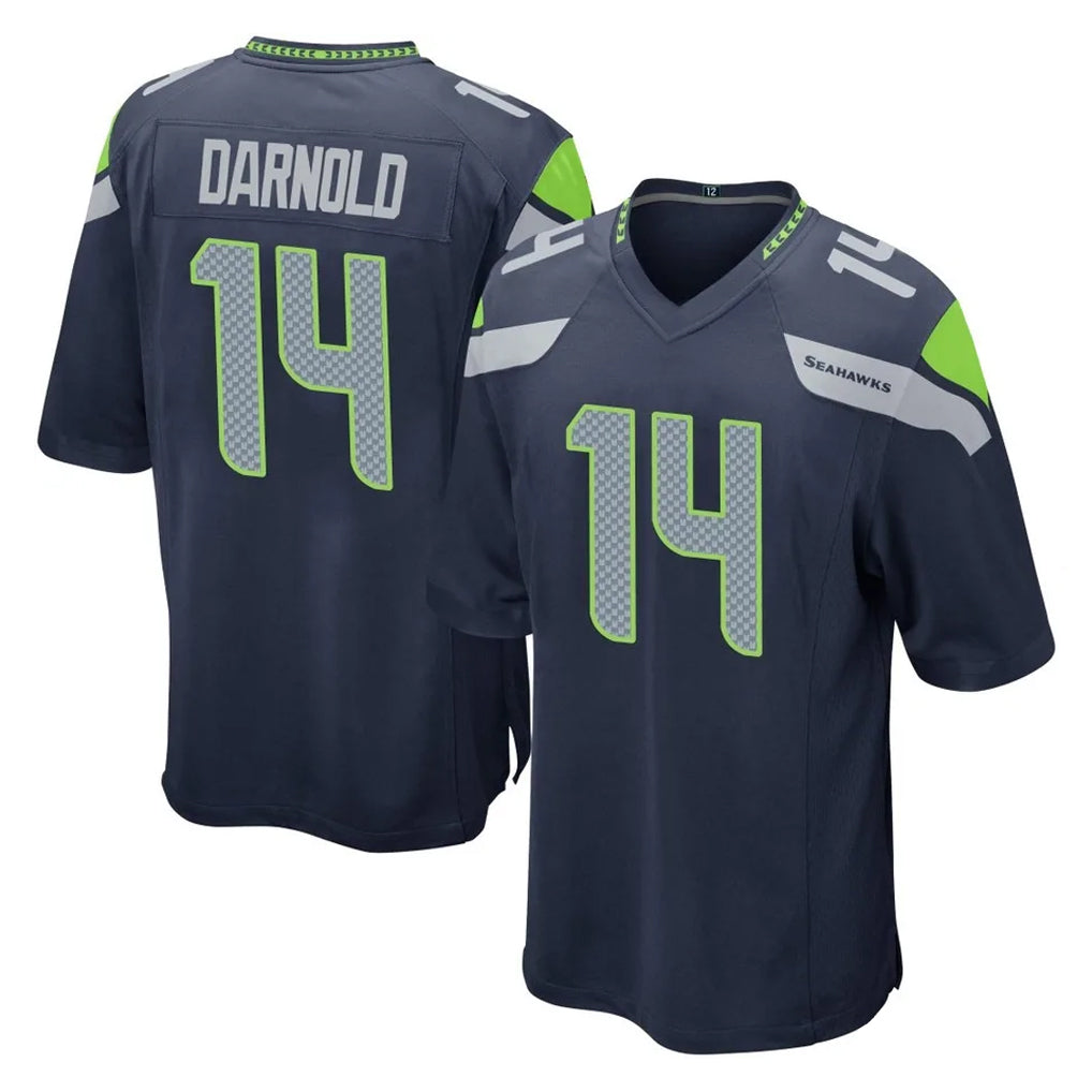 S.Seahawks #14 Sam Darnold Player Navy Home Game Gdoa Stitched Jerseys