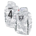 C.Bears #4 D'Andre Swift Player Arctic Camo Salute to Service Pullover Hoodies Limited Gdoa Stitched Jerseys