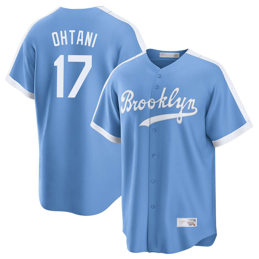 LA.Dodgers #17 Shohei Ohtani Player Light Blue Cooperstown Collection Limited Fdoa Stitched Jerseys