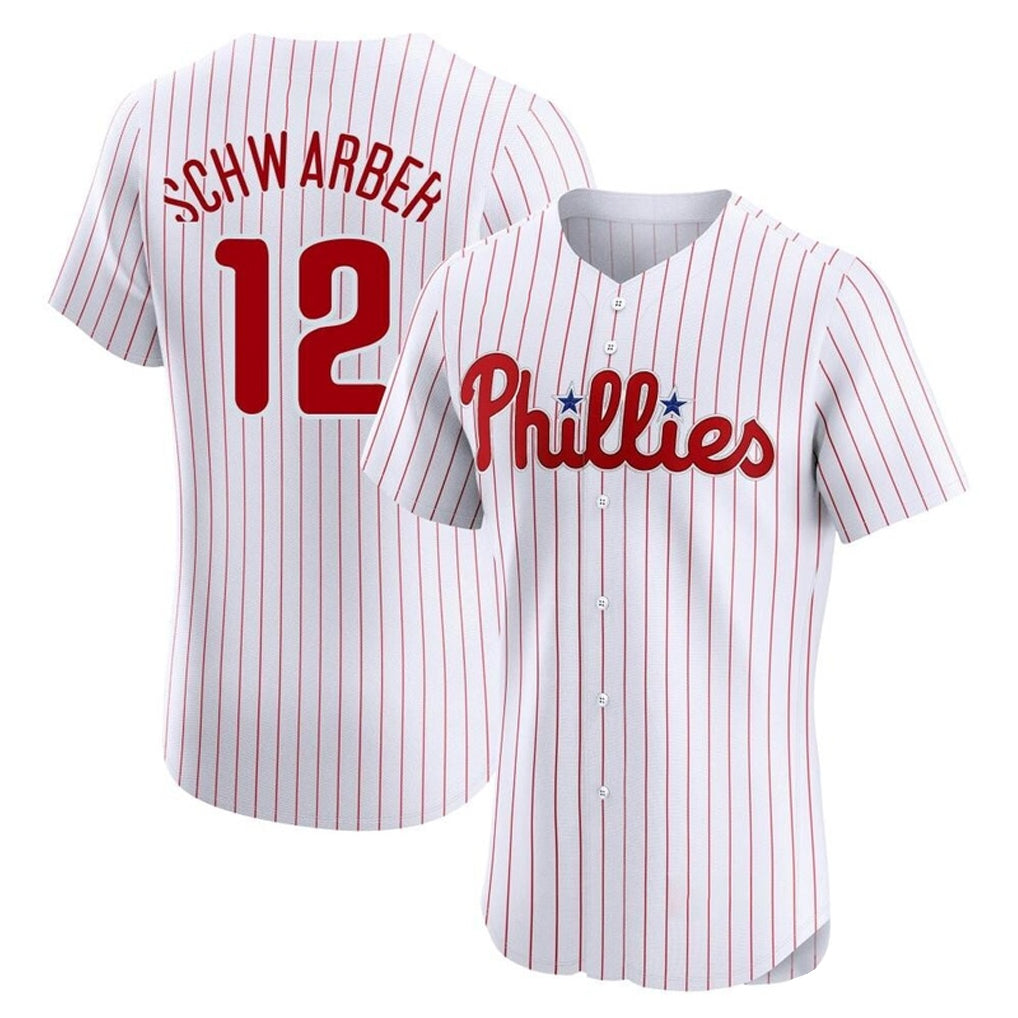 P.Phillies #12 Kyle Schwarber Player White Home Limited Elite Fdoa Stitched Jerseys