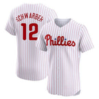 P.Phillies #12 Kyle Schwarber Player White Home Limited Elite Fdoa Stitched Jerseys