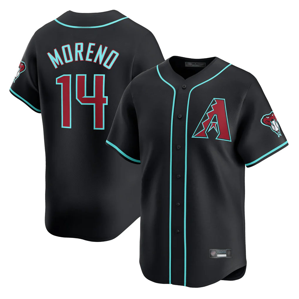 A.Diamondbacks #14 Gabriel Moreno Player Black Limited Home Game Gdoa Stitched Jerseys