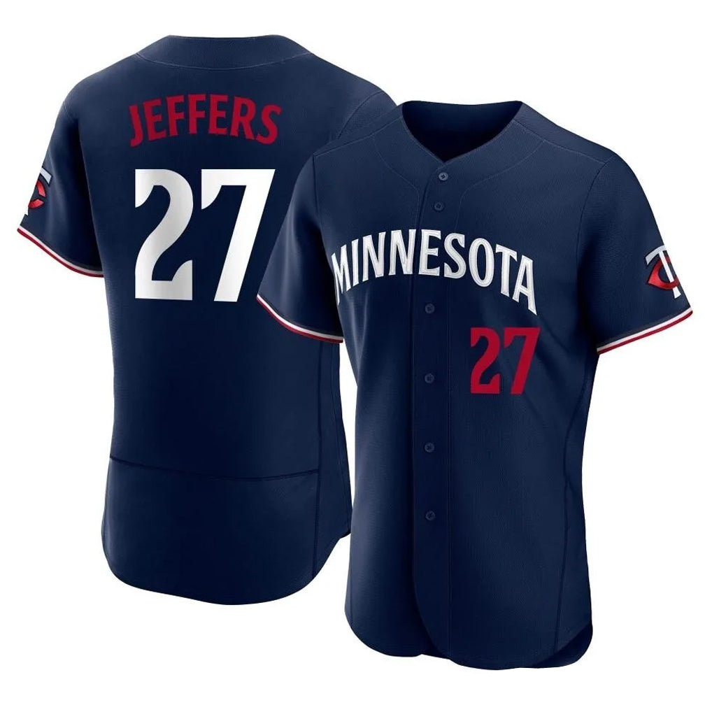 M.Twins #27 Ryan Jeffers Player Navy Replica Home Limited Elite Fdoa Stitched Jerseys