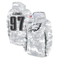 P.Eagles #97 Moro Ojomo Player Arctic Camo Salute to Service Pullover Hoodies Limited Game Gdoa Stitched Jerseys