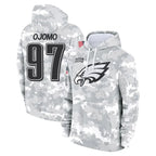 P.Eagles #97 Moro Ojomo Player Arctic Camo Salute to Service Pullover Hoodies Limited Game Gdoa Stitched Jerseys