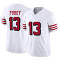 SF.49ers #13 Brock Purdy Player White Limited Alternate Vapor F.U.S.E. Home Game Gdoa Stitched Jerseys
