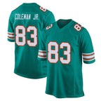 M.Dolphins #83 Kevin Coleman Jr. Player Aqua Alternate Home Game Gdoa Stitched Jerseys