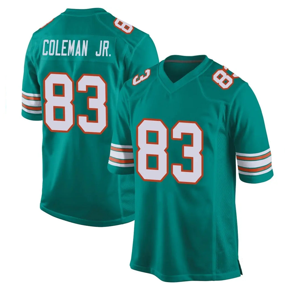 M.Dolphins #83 Kevin Coleman Jr. Player Aqua Alternate Home Game Gdoa Stitched Jerseys