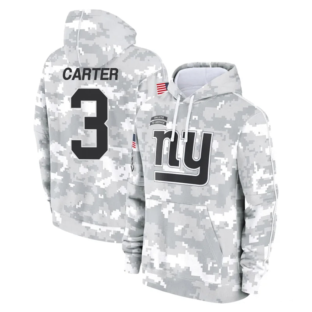 NY.Giants #3 Abdul Carter Player Arctic Camo Salute to Service Pullover Hoodies Limited Game Gdoa Stitched Jerseys